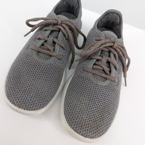 Allbirds TR Tree Runners Sneakers 8 Mist Grey White Stretch Knit Comfort Lace Up - Picture 5 of 12